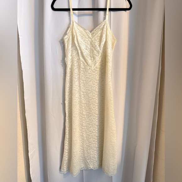 Vintage Other - Vintage 60s Ivory Lace Slip Dress Made in USA S